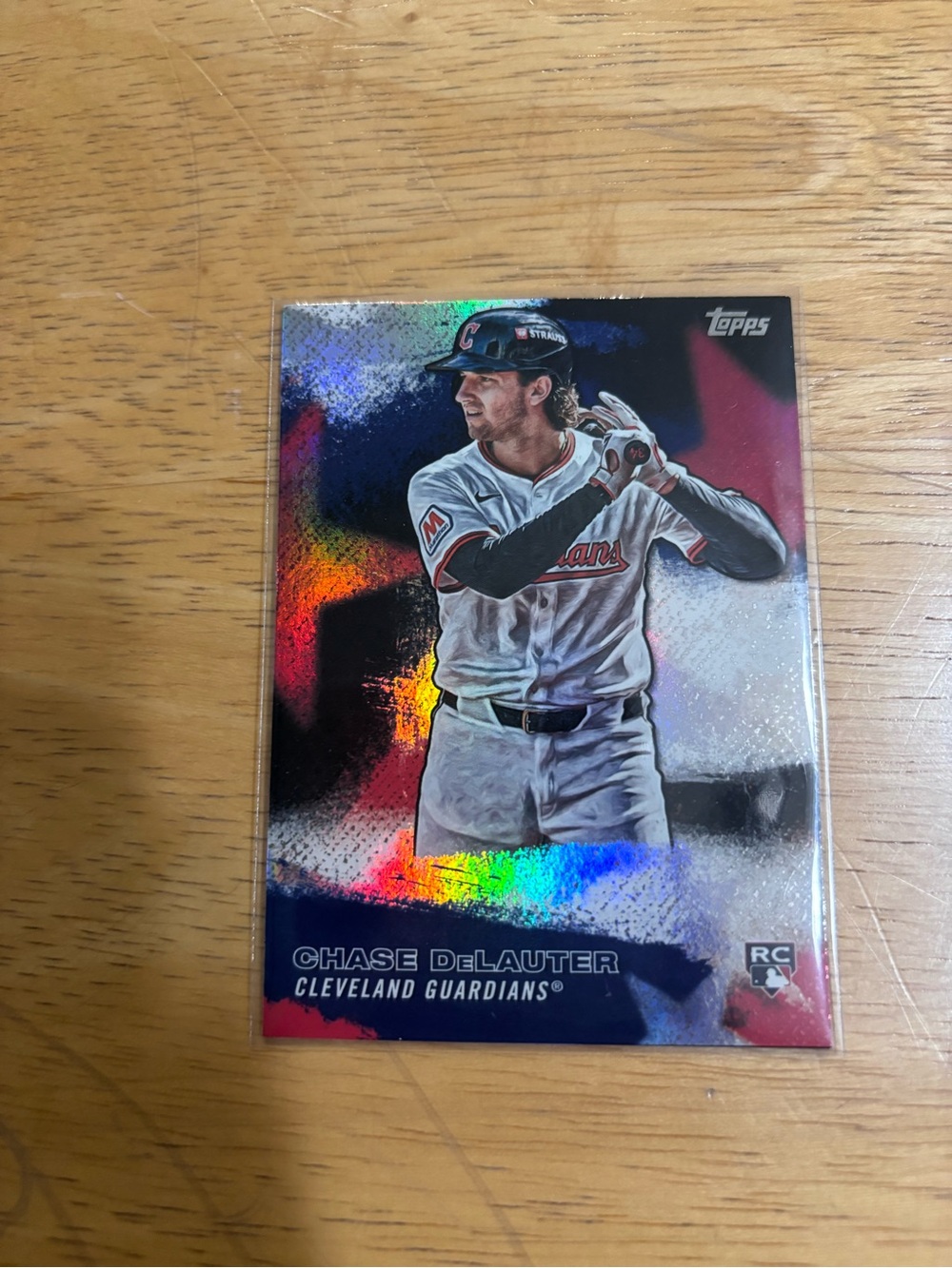 Topps RC Chase DeJauter Baseball Card - Blue Holographic